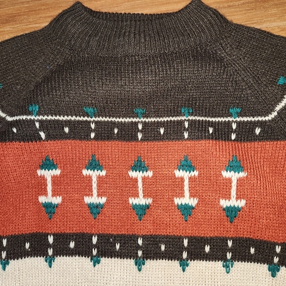 Vintage Ashley Knit Unisex Multicolored Patterned Pullover Sweater Size Large - Picture 7 of 12